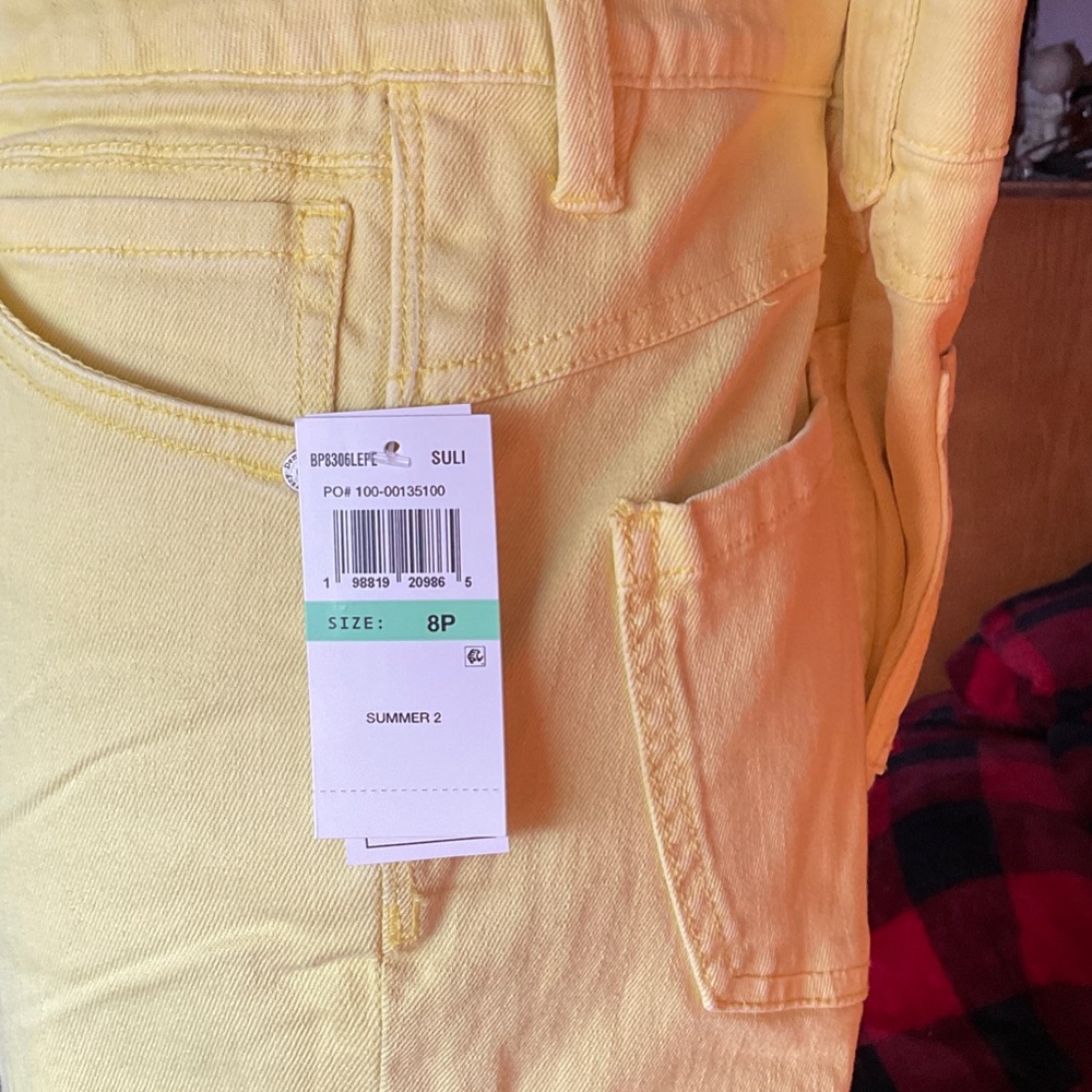 Democracy Yellow Straight Leg Pants - Picture 3 of 6